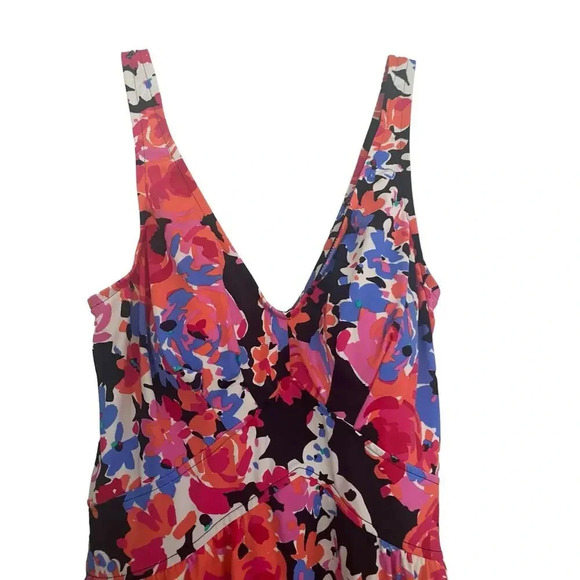 Maxine of Hollywood Multicolor Floral Modest Swimdress Bathing Suit Size 16 - Picture 4 of 5
